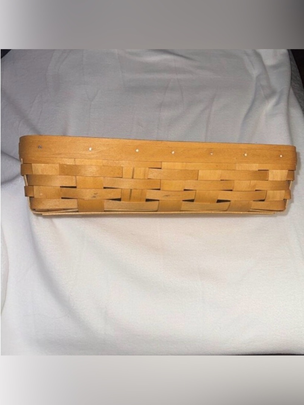 Vintage Longaberger 2001 Woven Rectangular Bread Basket + Protective Liner